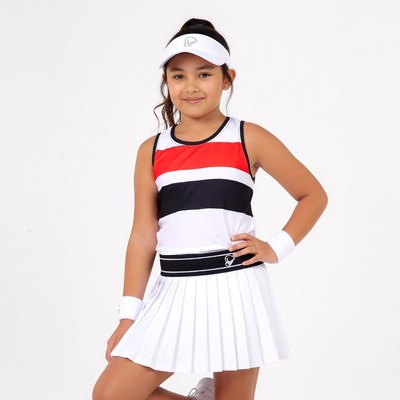 Asian girl in tennis outfit