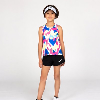 Asian girl in Nike tennis outfit