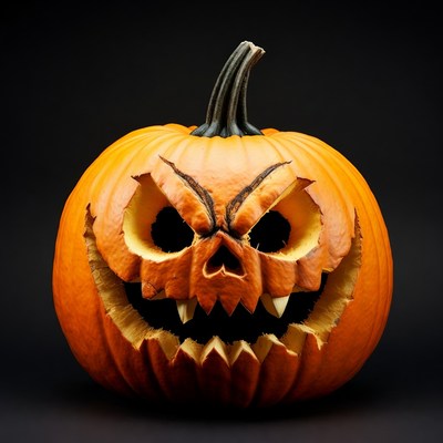 Carved Jack-o-Lantern Pumpkin