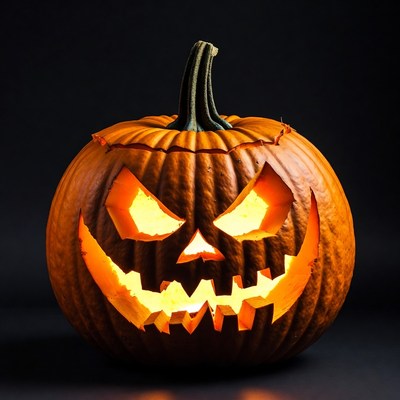 Jack-o'-lantern with scary face