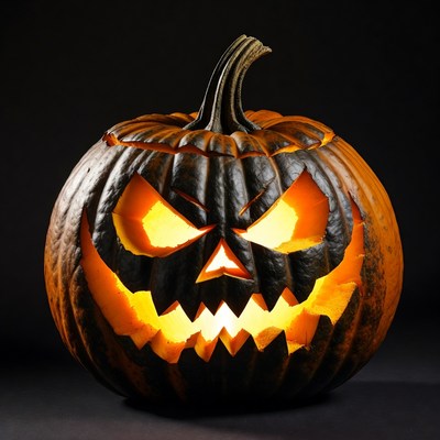 Lit Jack-o'-lantern pumpkin