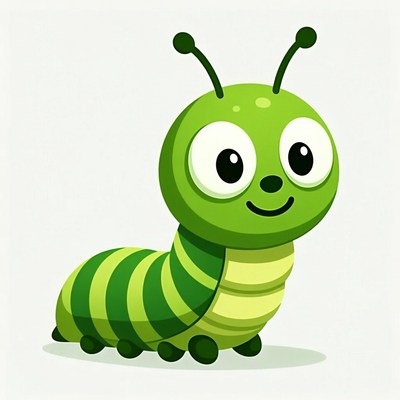Cute green caterpillar illustration