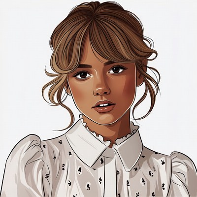 Young woman in white blouse