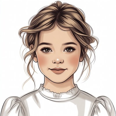 Girl with messy bun hairstyle