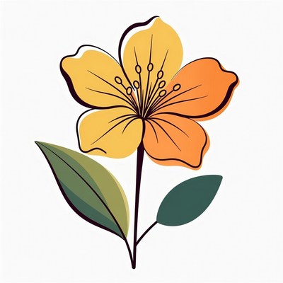 Yellow Orange Flower Illustration