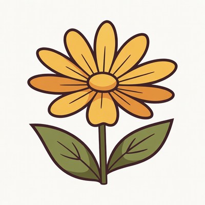 Yellow Daisy Flower Illustration
