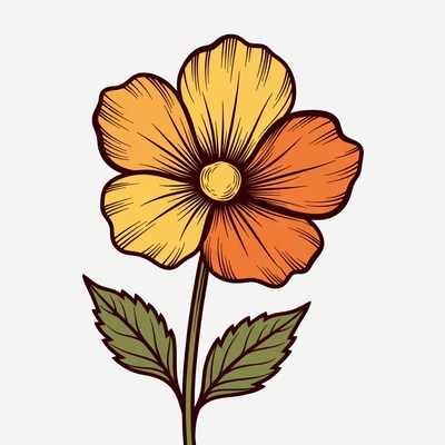 Orange Yellow Flower Illustration
