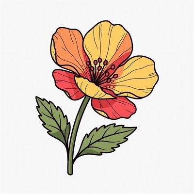 Orange Yellow Flower Illustration