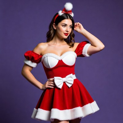 Woman in sexy Santa dress