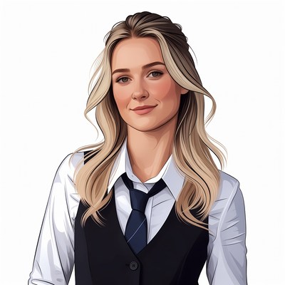 Blonde woman in school uniform