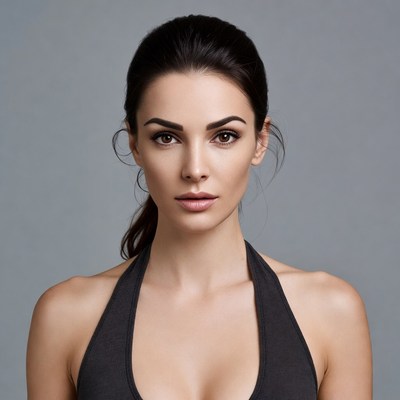 Beautiful woman in black tank top