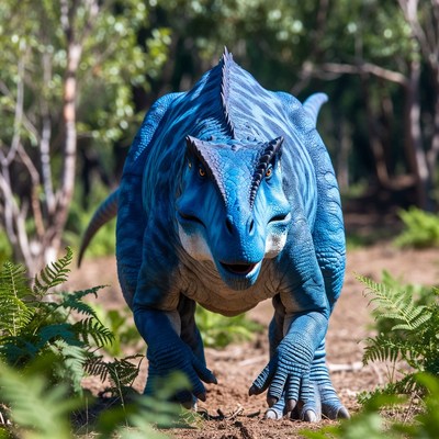 Blue Spinosaurus in Forest