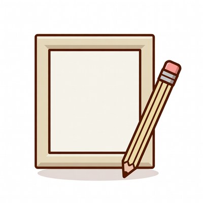 Empty Picture Frame with Pencil