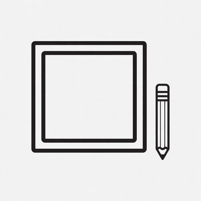 Blackboard and Pencil Icon