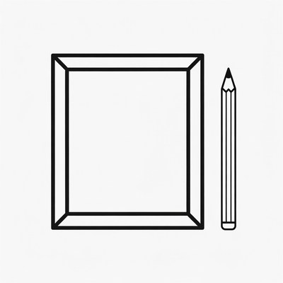 Blank Frame and Pencil
