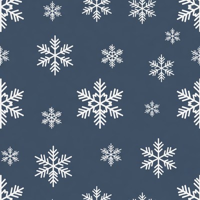 White snowflakes on navy background