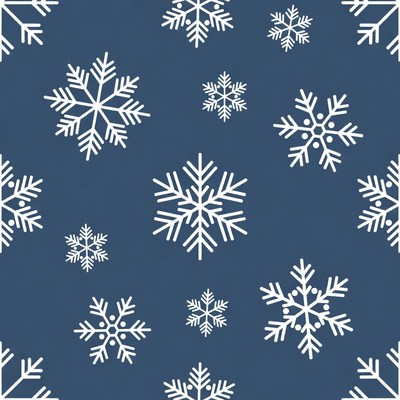 White Snowflake Pattern on Navy Background