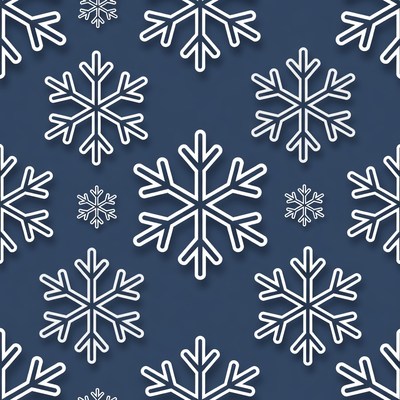 White Snowflake Pattern on Navy Background