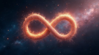 Fiery Infinity Symbol in Space