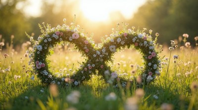 Flower Infinity Symbol in Grass
