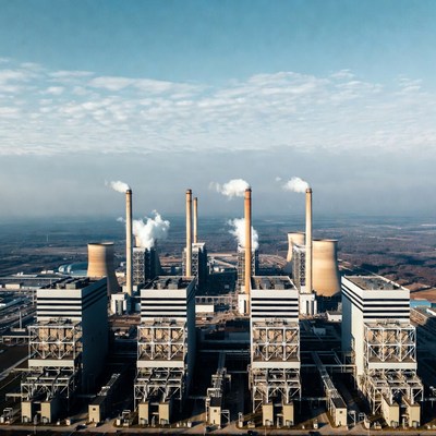Aerial View Coal Power Plant