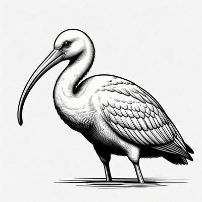 Ibis bird illustration