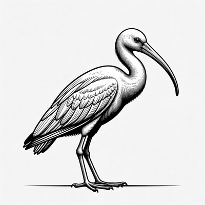 Ibis bird illustration