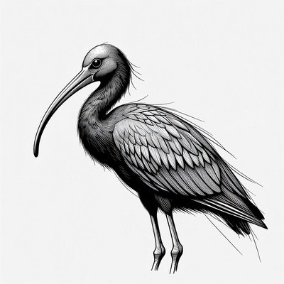 Ibis bird illustration