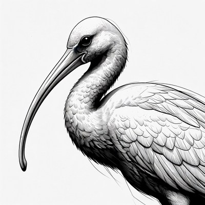 Ibis bird illustration
