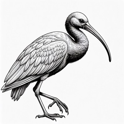 Ibis bird illustration