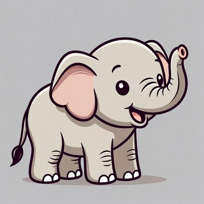 Cute baby elephant illustration