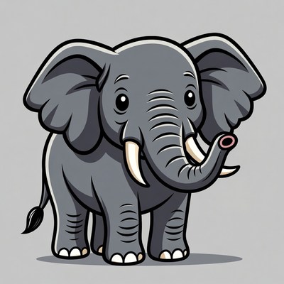 Cute cartoon elephant illustration