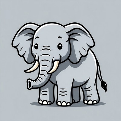 Cute cartoon baby elephant