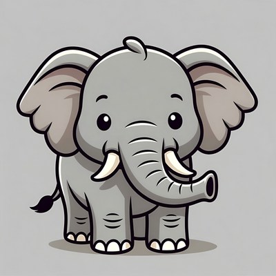 Cute baby elephant illustration