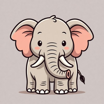 Cute cartoon baby elephant