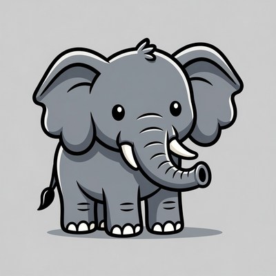 Cute cartoon baby elephant