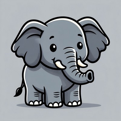 Cute cartoon baby elephant