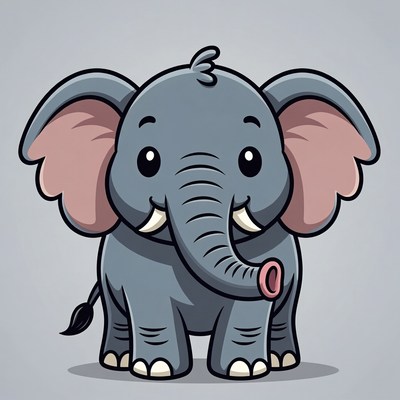 Cute cartoon baby elephant