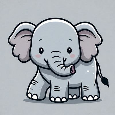 Cute cartoon baby elephant