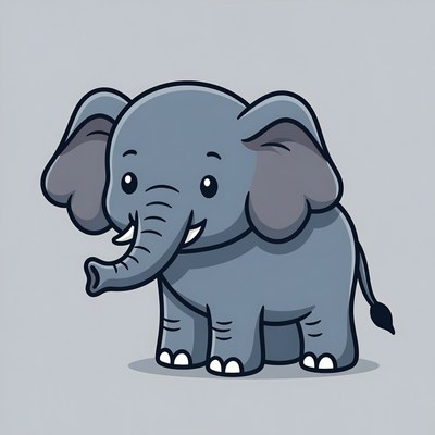 Cute cartoon baby elephant