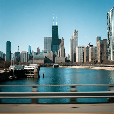 Chicago Skyline Willis Tower River