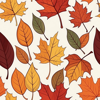 Autumn Maple Leaves Seamless Pattern
