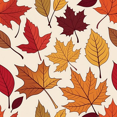 Autumn Maple Leaves Seamless Pattern