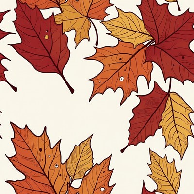 Falling Autumn Maple Leaves Illustration