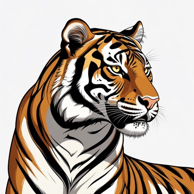 Tiger head illustration
