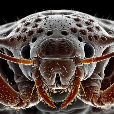 Macro silverfish insect close-up