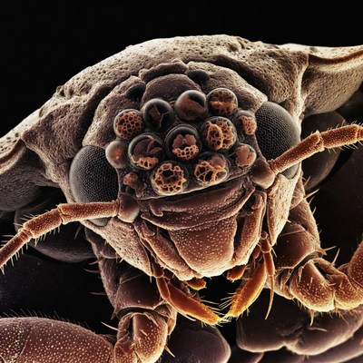 Macro closeup of spider head