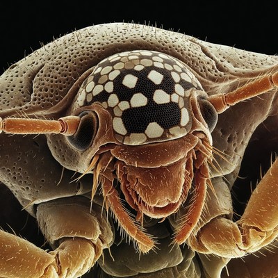 Macro silverfish insect closeup