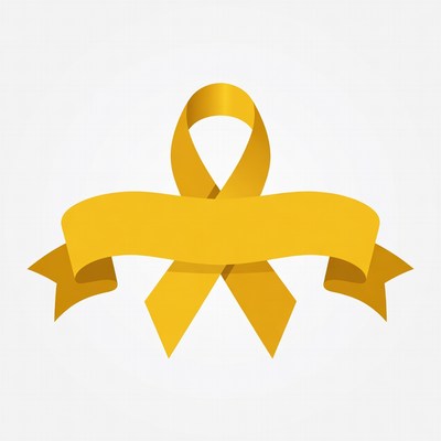 Golden Ribbon with Blank Banner