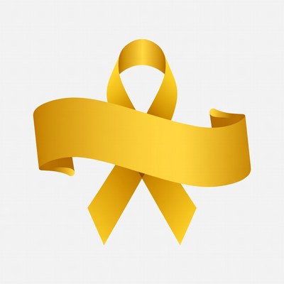 Golden Ribbon on White Background